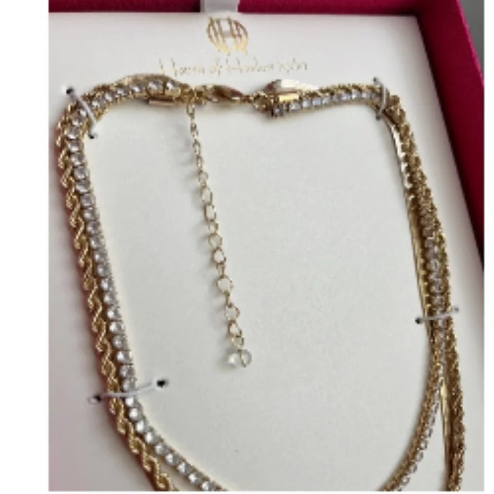 - HOUSE OF HARLOW 1960 GOLD TONE 3 IN 1 LAYERING NECKLACE 18” - Picture 16 of 16